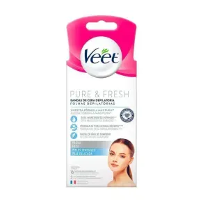 Bandas de Cera Depilatoria Facial Veet Pure - Fresh com 16 Folhas